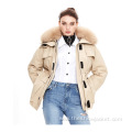 Winter Clothing Ladies Solid Color Loose Parka Jacket